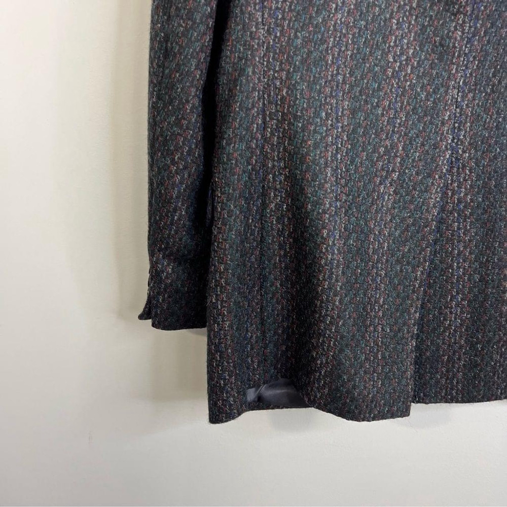 Vintage 100% wool black multi colour tweed blazer 40 R - Picture 6 of 9